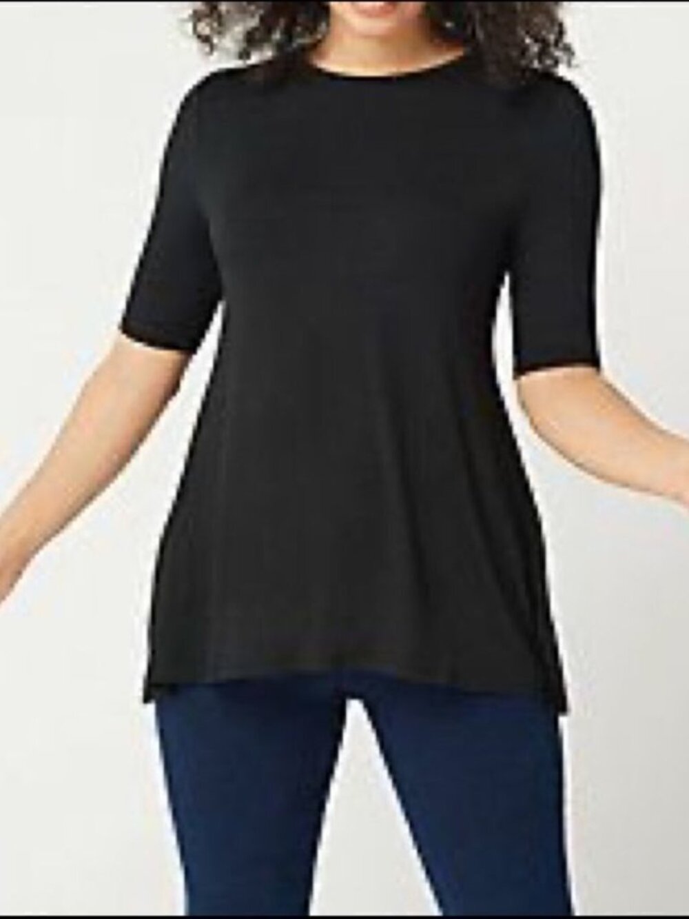 HÂ by Halston Essentials Crew Neck ElbowâSleeveâTunic